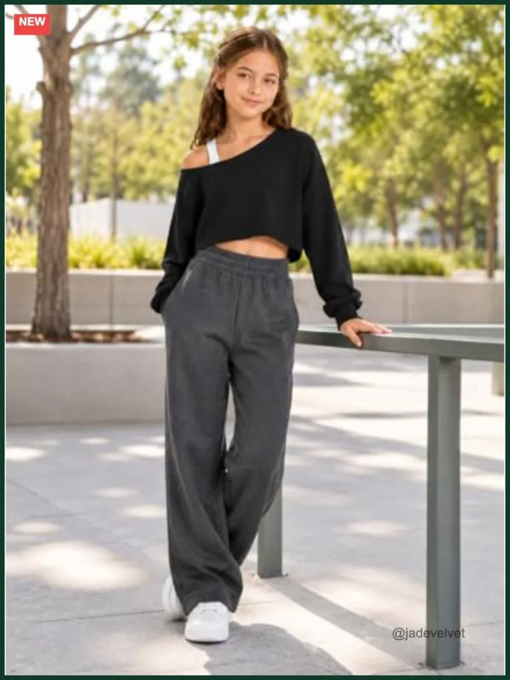Girls Off The Shoulder Crop Top Long Sleeve Asymmetrical Sweatshirt Tween